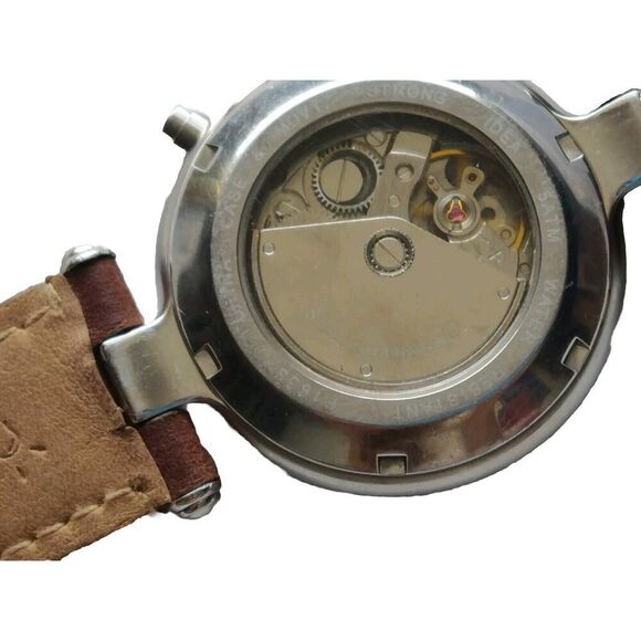 Mens Steinhausen Automatic Wrist Watch Model F1653 Chrono Skeleton Tachometer - Picture 9 of 13